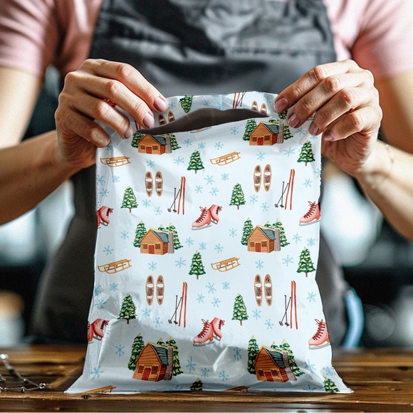 Christmas Snowfall Day Poly Mailers 10x13 Pack of 25 - Picture 7 of 9